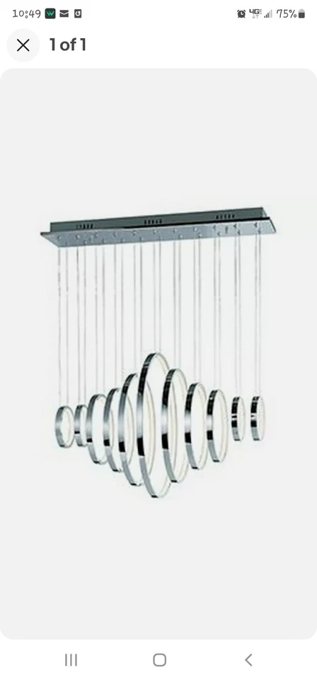 ET2 Lighting E22716-PC Hoops-715W 11 LED Pendant-20 Inches wide by 20 inches - Image 1 of 1