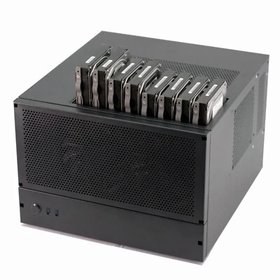 PHALCOMM L8 8+3Bay NAS CHASSIS 8*3.5"HDD+3*2.55"SSD BLACK - Image 1 of 4