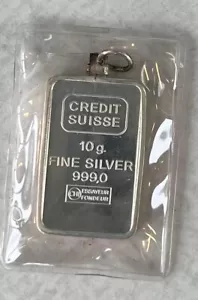 One Vintage Credit Suisse 10 Gram Sealed Silver Bar "Rare" #U0002 - Picture 1 of 3
