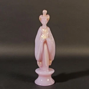 1/1 pink paste opaline gold GEISHA sculpture ERMANNO NASON Cenedese Murano glass - Picture 1 of 5