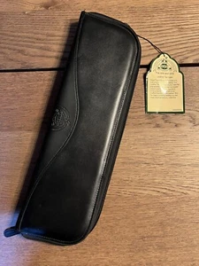 Leather Travel Neck Tie Case Black Organizer Bag New - Picture 1 of 5