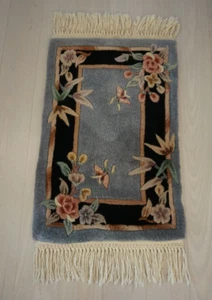 Floral Wool Door Rug - Size 18" x 27" - Picture 1 of 13