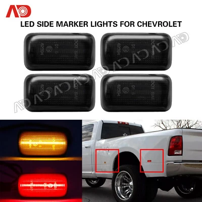 For 15-23 Chevy Silverado 2500HD 3500HD Dually Bed LED Side Marker Light Smoked - Image 1 of 4