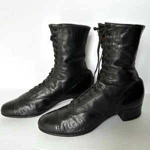 Antique Victorian Ladies’ Lace Up Black Leather Shoes Granny Boots A. Williamson - Picture 1 of 17