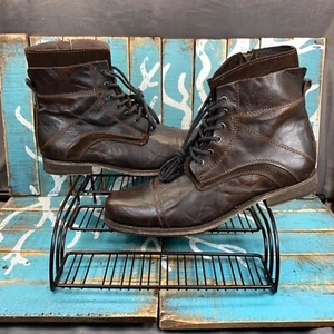 VTG GBX Mens Boots Sz 12 Brown Leather Cap Toe Lace Up - Picture 1 of 10
