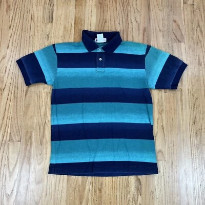 Camisa polo Henley vintage para hombre FILA con cuello de golf años 90 algodón a rayas Foto 1 de 4