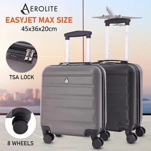 Carry On Luggage 45x36x20 Easyjet 8 Wheel Hard Cabin Hand Suitcase 45x36x20cm - Picture 1 of 19