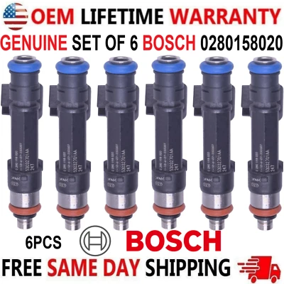 Injetores de combustível Bosch x6 fabricante de equipamento original para Jeep Dodge Mitsubishi 3.7L 2004-2012, 0280158020 - Imagem 1 de 4