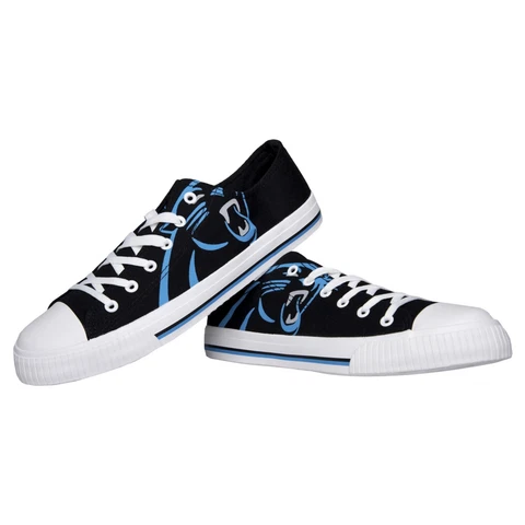 Carolina Panthers NFL Men's Low Top Big Logo Canvas Shoes FREE SHIP Cover