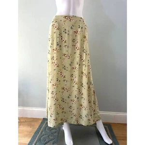 Liz Claiborne Vintage Y2k gelb Blumen Maxirock Größe 16 Cottagecore-Stil - Bild 1 von 11