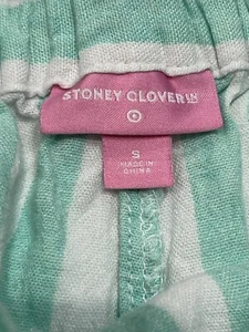 Stoney Clover Lane x Target Light Green Striped Women’s Top & Shorts Size S Rare - Picture 1 of 13