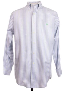 Camicia Brooks Brothers Supima uomo S bianca righe multicolore logo non ferro LS - Foto 1 di 10
