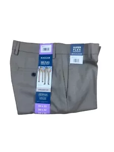 Haggar Men's Comfort 365 Flex Stretch Straight Fit Dress Pants Tan 30WX32L - Picture 1 of 3