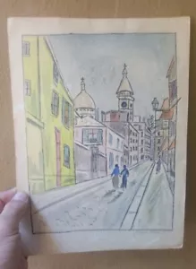 Maurice Utrillo Watercolor Painting Vintage Famous Artist Painter RARE! - Picture 1 of 5