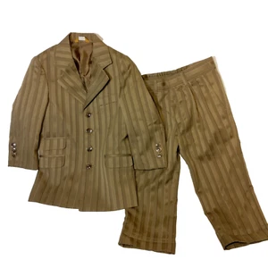 Young Kings by Steve Harvey Suit Youth 2T Tan Striped Jacket w Pants Flaws READ - Picture 1 of 24
