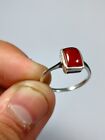 Handmade Wire Bezel Ring Or 925 Sterling Silver With Natural Carnelian Size 7