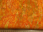 Moda Chroma Batiks Cotton Fabric by 1/4 Metre* Flower Floral Batik Orange Blue