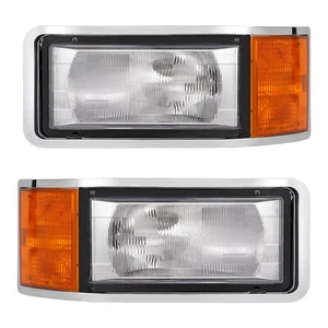 Headlight W/Bezel +Bulbs For Mack CL602 CL603 CL712 1990-2002 CL733 CL713 90-02 - Picture 1 of 22