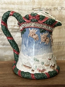 VTG Fitz & Floyd The night before Christmas,9" ceramic 3D pitcher 1.5 Quart 1993 - Picture 1 of 21