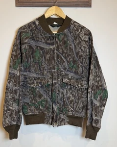 Vintage Liberty Bomber Jacket Mens M Hide n' Tree Camo 90s Hunting Field Coat - Picture 1 of 14