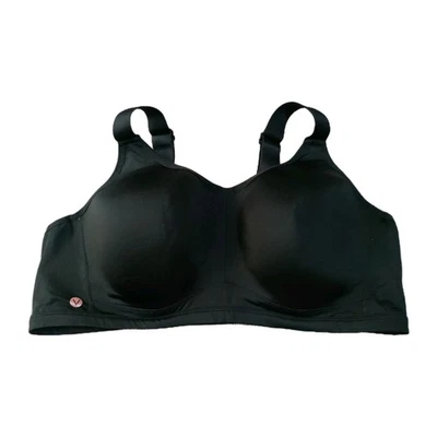 Living Active High Impact Under Wire 运动文胸黑色加大码 46DD — 第 1/4 张图片