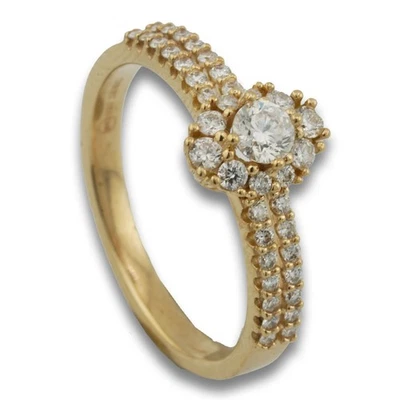 CHRIST Brillant Gold Ring 585 14 Kt Gelbgold 0,56 Ct Diamant Damen Wert 1990,- - Bild 1 von 4