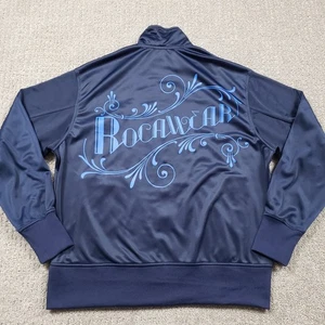 Chaqueta deportiva Y2k Rocawear para hombre XL azul bordada cremallera completa vintage hip hop - Imagen 1 de 10