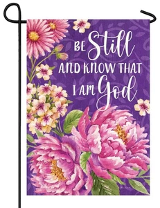 Be Still Floral Garden Flag - Picture 1 of 1