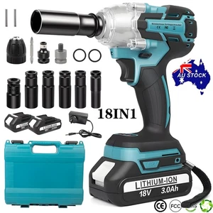 1/2" Electric Wrench Cordless Brushless Impact Rattle Gun Drill Kit Battery - Picture 1 of 16