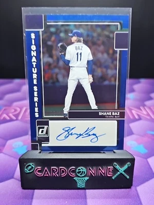 2022 Panini Donruss Shane Baz Signature Series Blue Auto /99 Tampa Bay Rays - Image 1 of 3