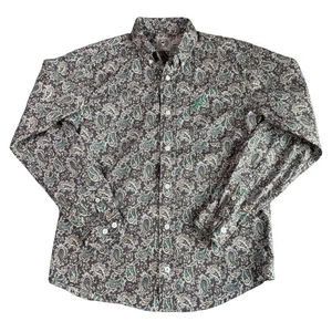 Cinch Boys L/12 Paisley Button Down Shirt Long Sleeve Western Casual Kid's - Picture 1 of 6