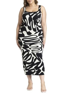 ELOQUII Women's Plus Size Intarsia Column Dress - Picture 1 of 13