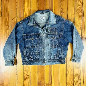 Vintage 80s SBII by Biterman Jean Jacket Acid Wash Trucker Distressed Denim M - Picture 1 of 7