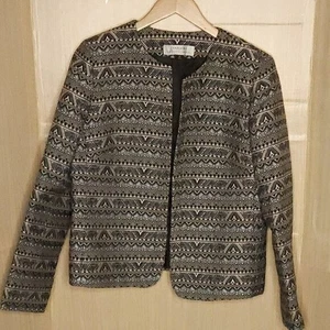 Tahari Arthur S. Levine Black Tapestry Open Blazer 10 - Picture 1 of 6