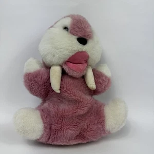"Juguete de peluche vintage GUND Mooky Gunderpet marioneta de mano rosa morsa animal de 10""" - Imagen 1 de 10