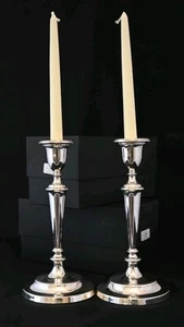 Coppia di candelabri georgiani in argento sterling M C Hersey & Sons £ 1300 scatola 1991 - Foto 1 di 15