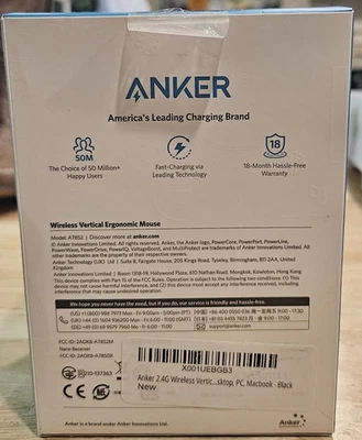 Brand NEW Anker 2.4G Wireless Vertical Ergonomic Optical Mouse  A7852 - Image 1 of 4