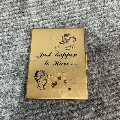 Vintage Gold Tone Pocket Photo Album Accordion Wallet Case Just Happen to Have - Image 1 of 4