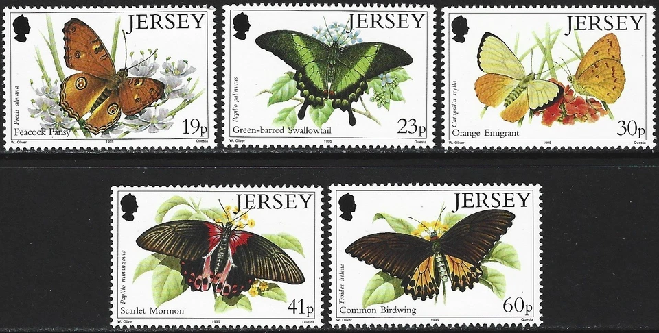 1995 Jersey Sg 717/721 Exotic Butterflies MNH - Image 1 of 2