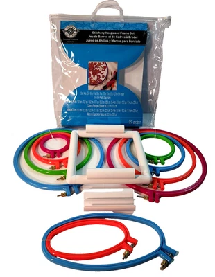 Loops & Threads Stitchery Hoops and Frame Set 22 pcs Embroidery Needlework NEW - Image 1 of 4