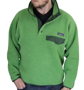 Vintage 90s Y2K Patagonia Synchilla Snap-T Pullover Fleece Jacket Rare Green SM - Picture 1 of 6