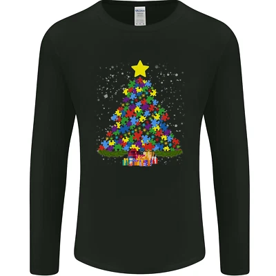 Camiseta manga larga Autism Christmas Tree Autistic Awareness para hombre Foto 1 de 4