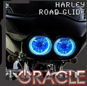 Oracle Lighting Headlight Blue SMD Halo Kit For 1999-2015 Harley Road Glide - Picture 1 of 3