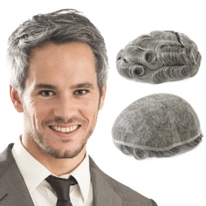 Full French Lace Toupee For Men Human Hair Replecement System Natural Hairpieces - Picture 1 of 47