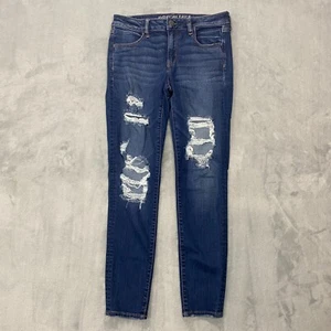 American Eagle Jeggings Women Size 10 (30x28) Distressed Super Stretch X Denim - Picture 1 of 12