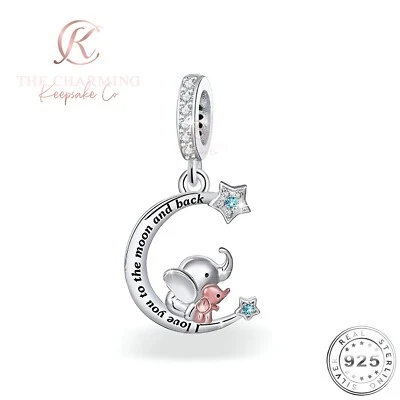 Dije Elephant Love You to the Moon plata de ley 925 - regalo de momia o hija Foto 1 de 4