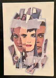 Paul Davis Lithographie KARTE DER WELT Joe Papp NY Öffentliches Theater 1987 Stecknadel  - Bild 1 von 1