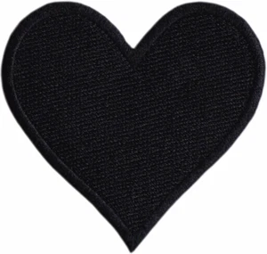 Patch - Cuore Nero Tinta Unita Amore Carino San Valentino Romance - 2,5" x 2,875" #22216 - Foto 1 di 1