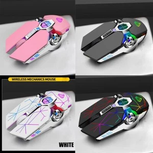 Wireless Mouse Rechargeable Laptop Silent Backlit Multi-Colour Gaming For - Picture 1 of 10