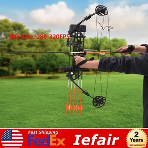 Archery 30-60 lbs 329fps Adult Compound Bow Kit RH for Compound Hunting Shooting - Picture 1 of 20